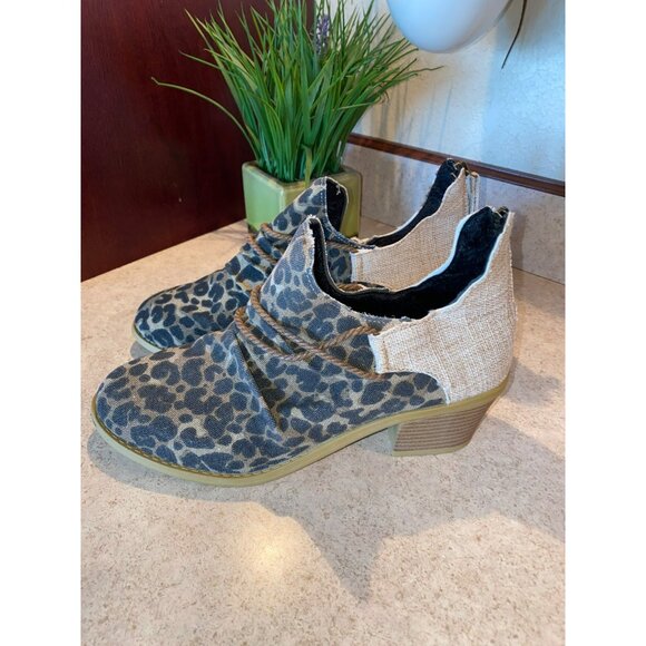 New LEOPARD CHUNKY HEEL BOOTS Size 9 - Picture 4 of 8